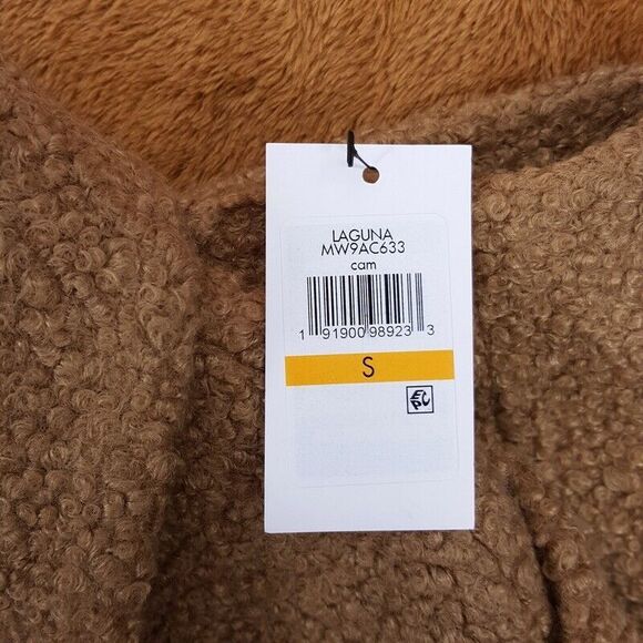 MARC NEW YORK Coat Womens Small Tan Curly Faux Fur Mid Length Teddy LAGUNA - Picture 6 of 9